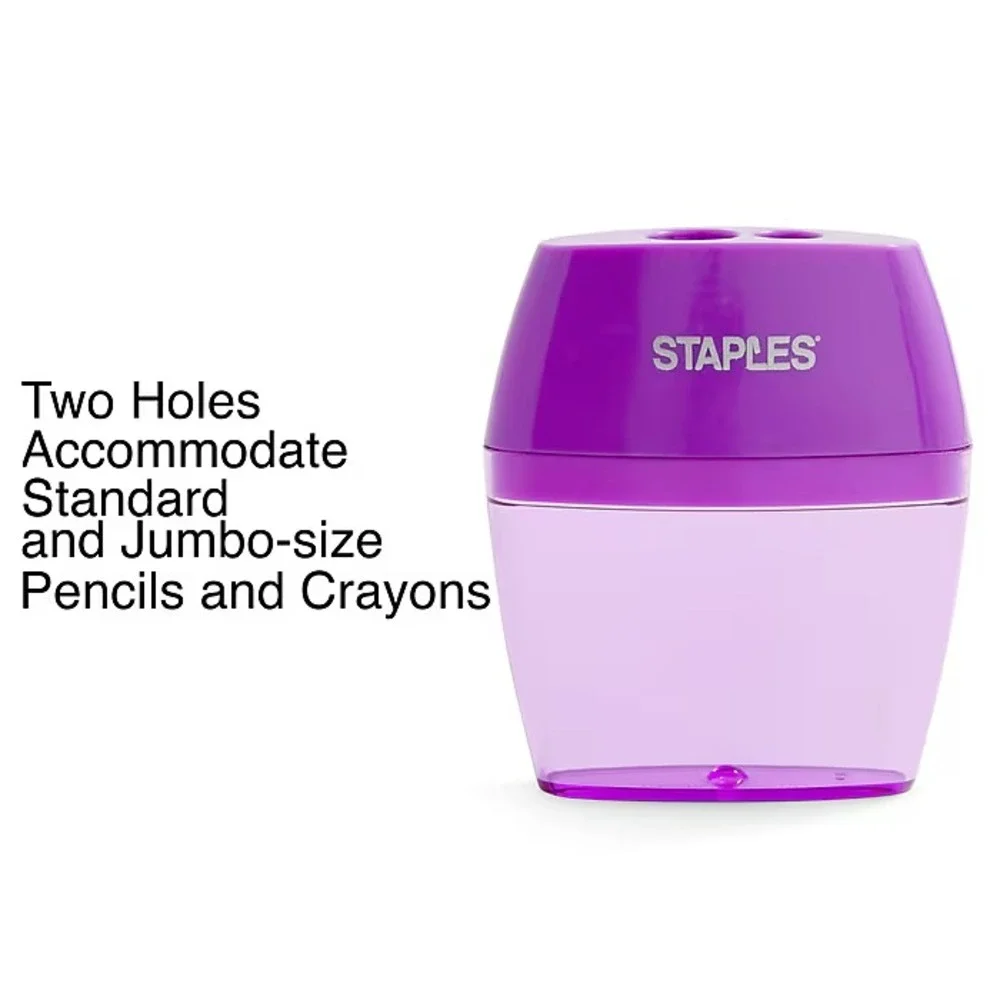Staples‎ Manual Pencil Sharpener 2-Pack – Assorted Colors, Buyer Selectable